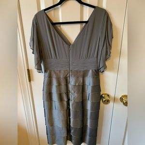 Adriana Papell silver cocktail dress